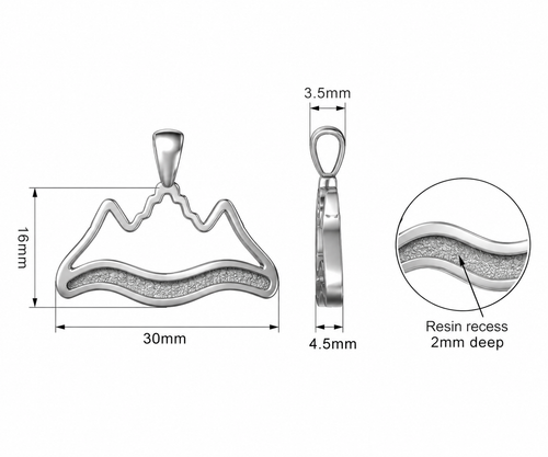 PRE-ORDER READ DESCRIPTION Mountain & River Stainless Steel Blank Pendant