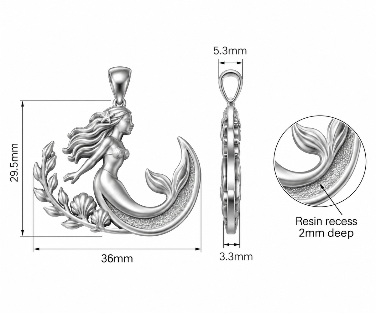 PRE-ORDER READ DECRIPTION Mermaid Memorial Brooch Blank