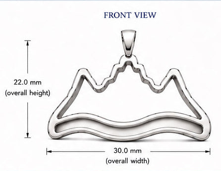 Mountain & River Stainless Steel Blank Pendant