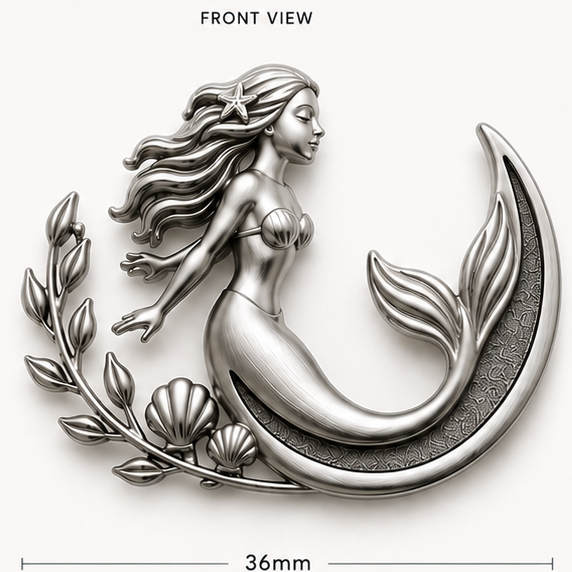Mermaid Memorial Brooch Blank