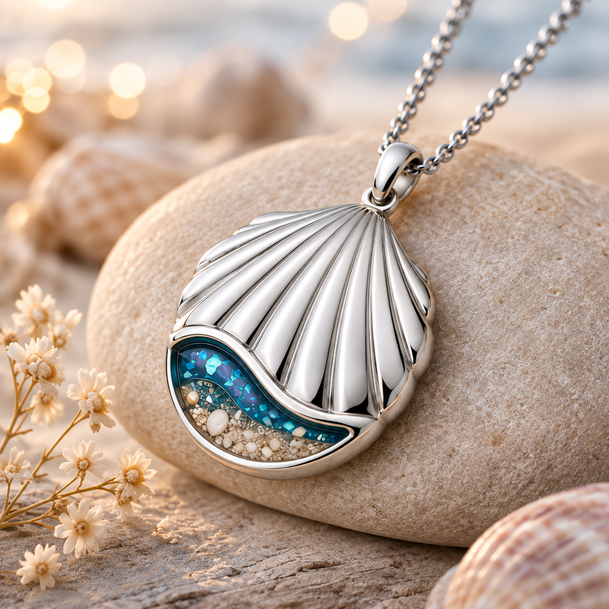 Seashell Pendant in Stainless Steel