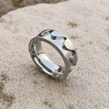 Ocean Wave Titanium Inlay Ring