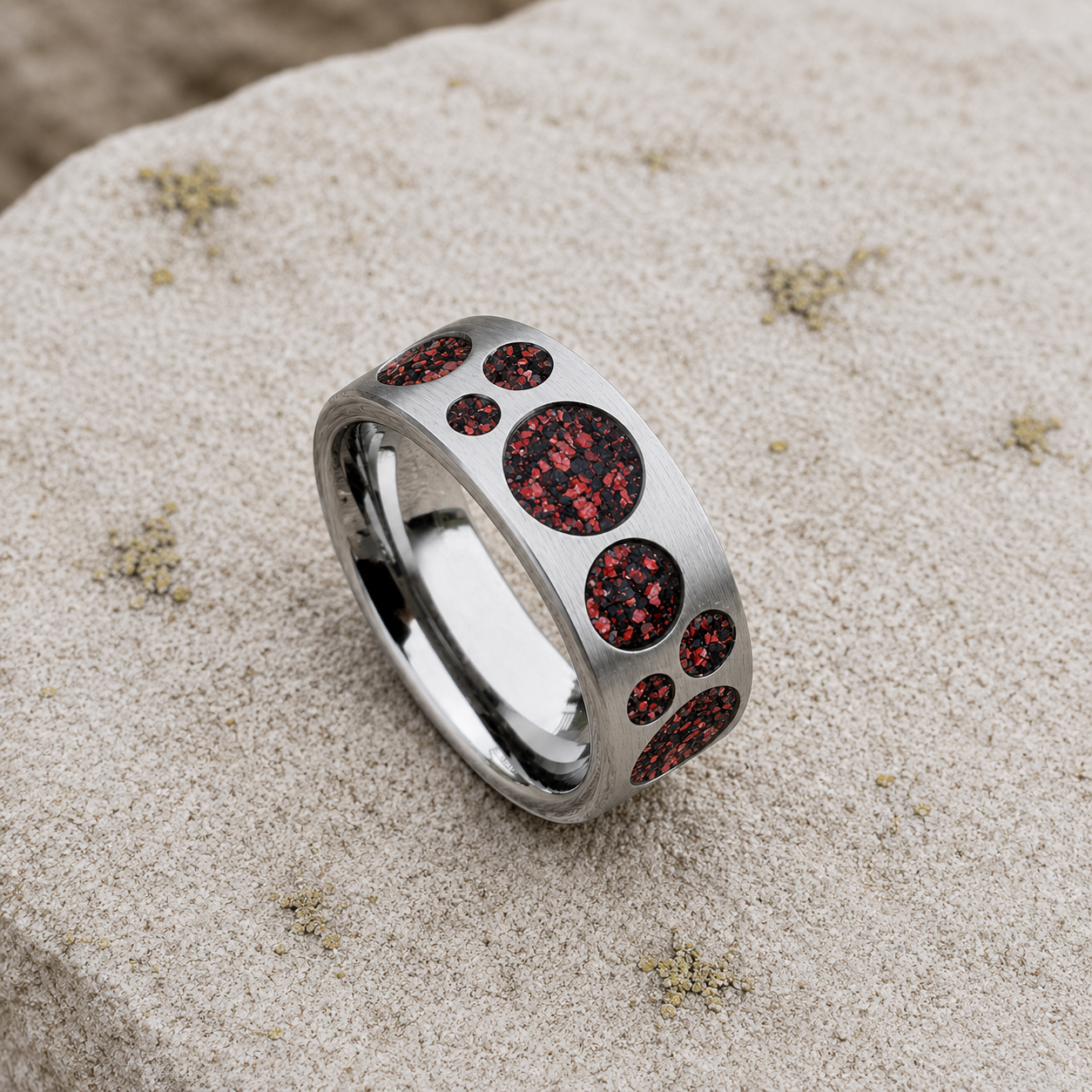 Bubble Forms Titanium Inlay Ring