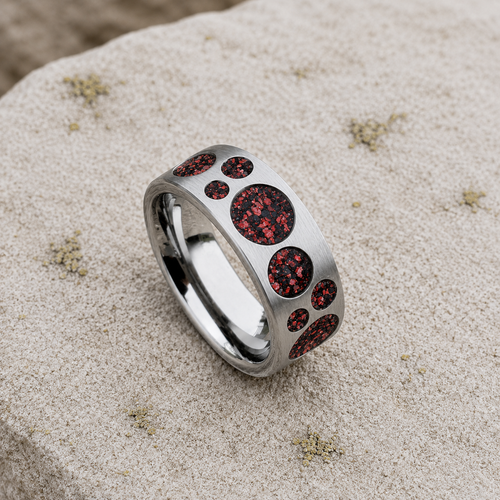 Bubble Forms Titanium Inlay Ring