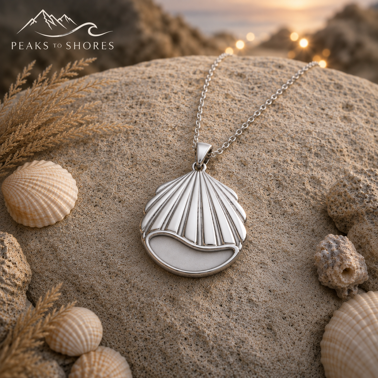 Seashell Pendant in Stainless Steel